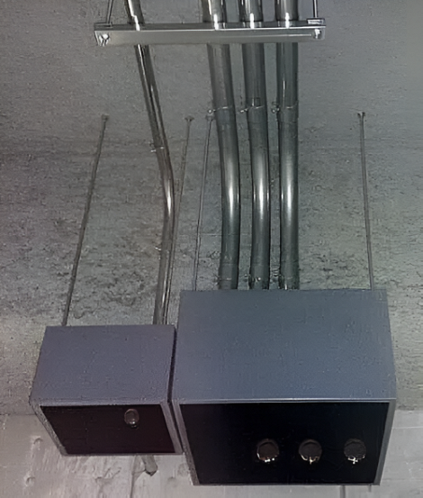 ハンガーレール中空支持の実際の現場写真です。