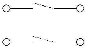 両切スイッチ(D)の内部接点解説図
