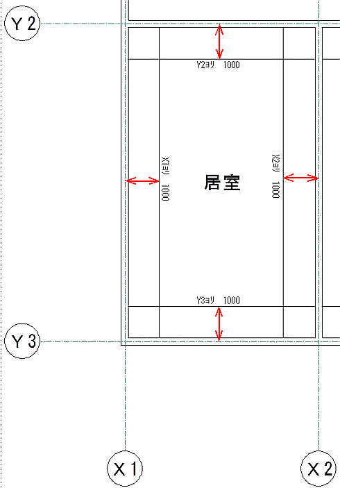 X・Y基準線部分の拡大解説図です。